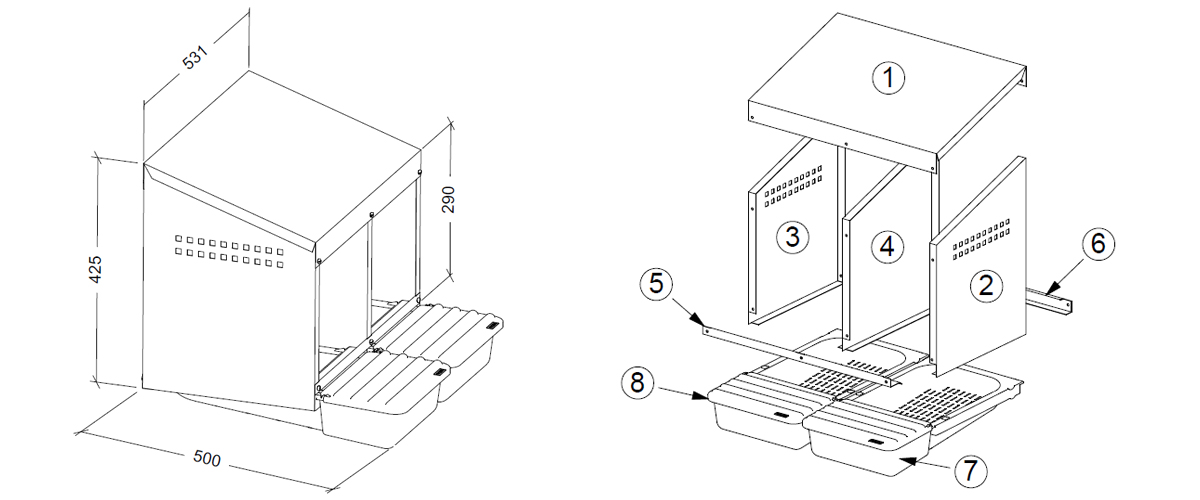 Snáškové hnízdo dvoumístné rozměry I